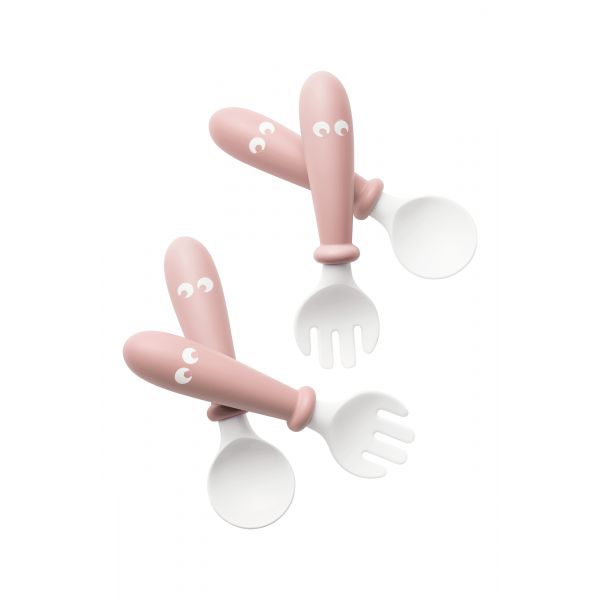 Babybjorn Conjunto de Talheres 2 Colheres e 2 Garfos Rosa Pastel