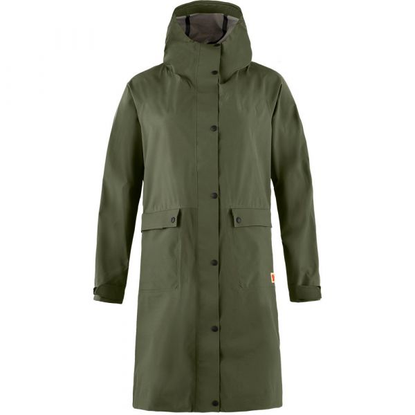 Fjällräven Vardag Rain Parka Verde L Mulher