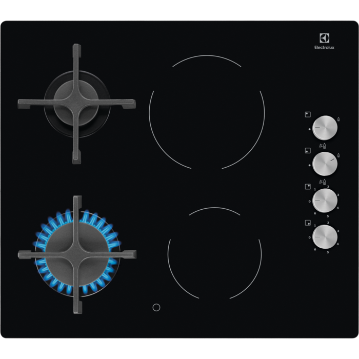 Placa Combinada Electrolux EGE6172NOK | 2 Gás + 2 Elétricos, 58cm, Preto