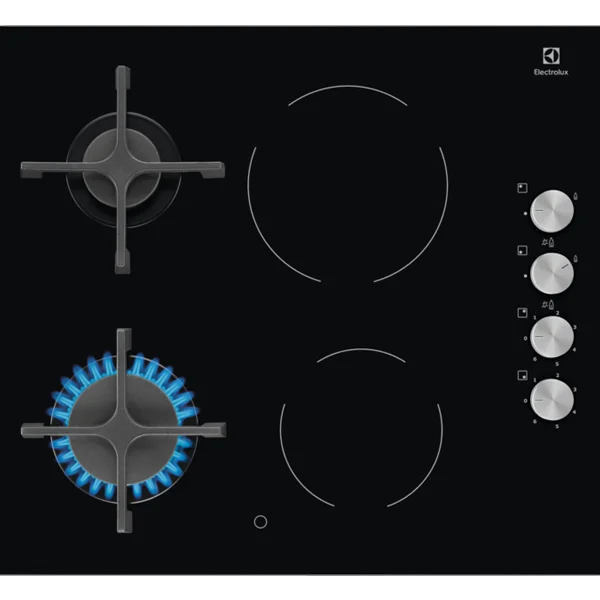 Placa Combinada Electrolux EGE6172NOK | 2 Gás + 2 Elétricos, 58cm, Preto