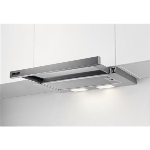 Exaustor Telescópico Zanussi ZHP60260SA | 17,9x59,8x28,4 cm | 280 m³/h | 61 dB | D | Aço inoxidável