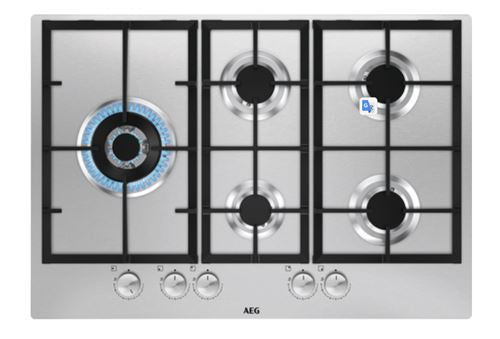 Placa a Gás AEG HGB75501UM | 74,5 cm | 5 Zonas | Aço inoxidável
