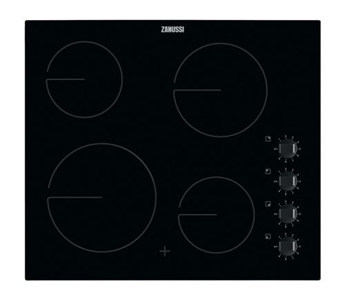 Placa de Vitrocerâmica Zanussi ZHRN640K | Elétrica | 59 cm | 4 Zonas | Preto