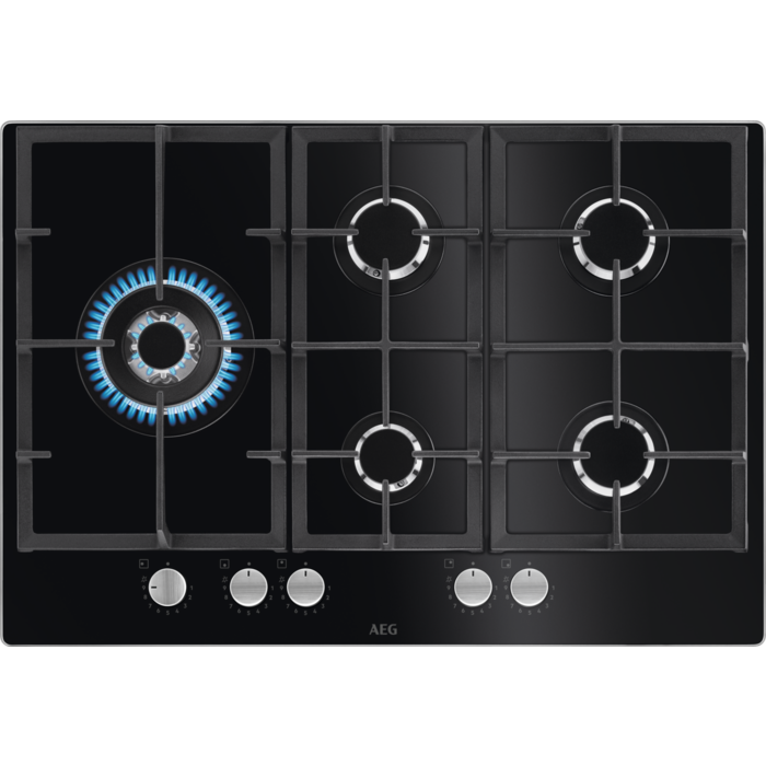 Placa a Gás AEG HKB75820NB | Gás, 75cm, Preto