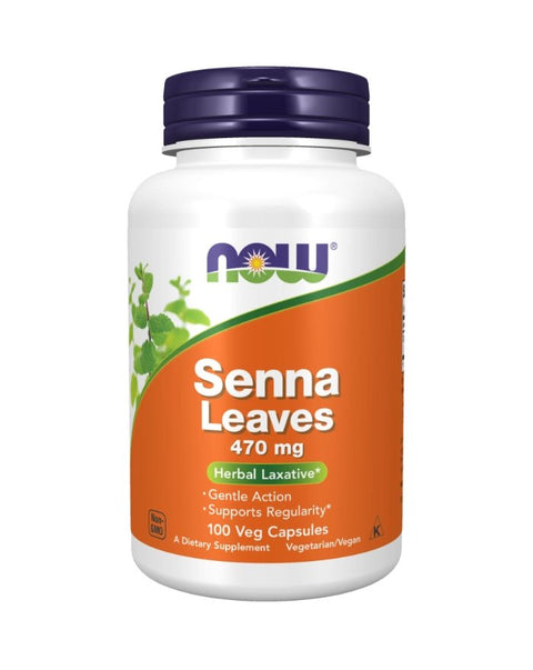 Senna Leaves 470mg - 100 Cápsulas - Now Foods