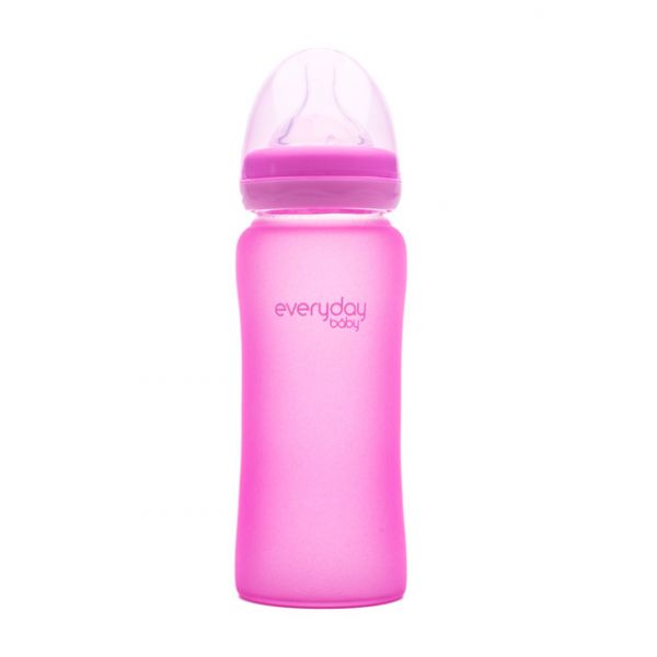 Everyday Baby Biberão de Cristal Tetina em Silicone Milk Hero (300 ml) Rosa