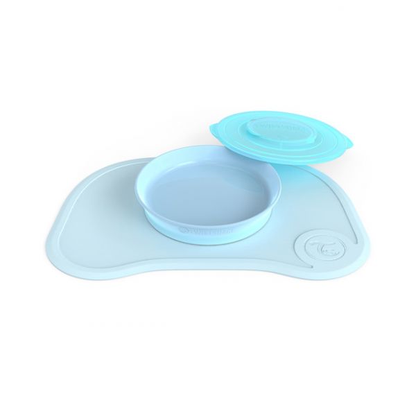 Twistshake Toalha de Mesa Anti-deslizante + Prato Click-mat Azul Pastel