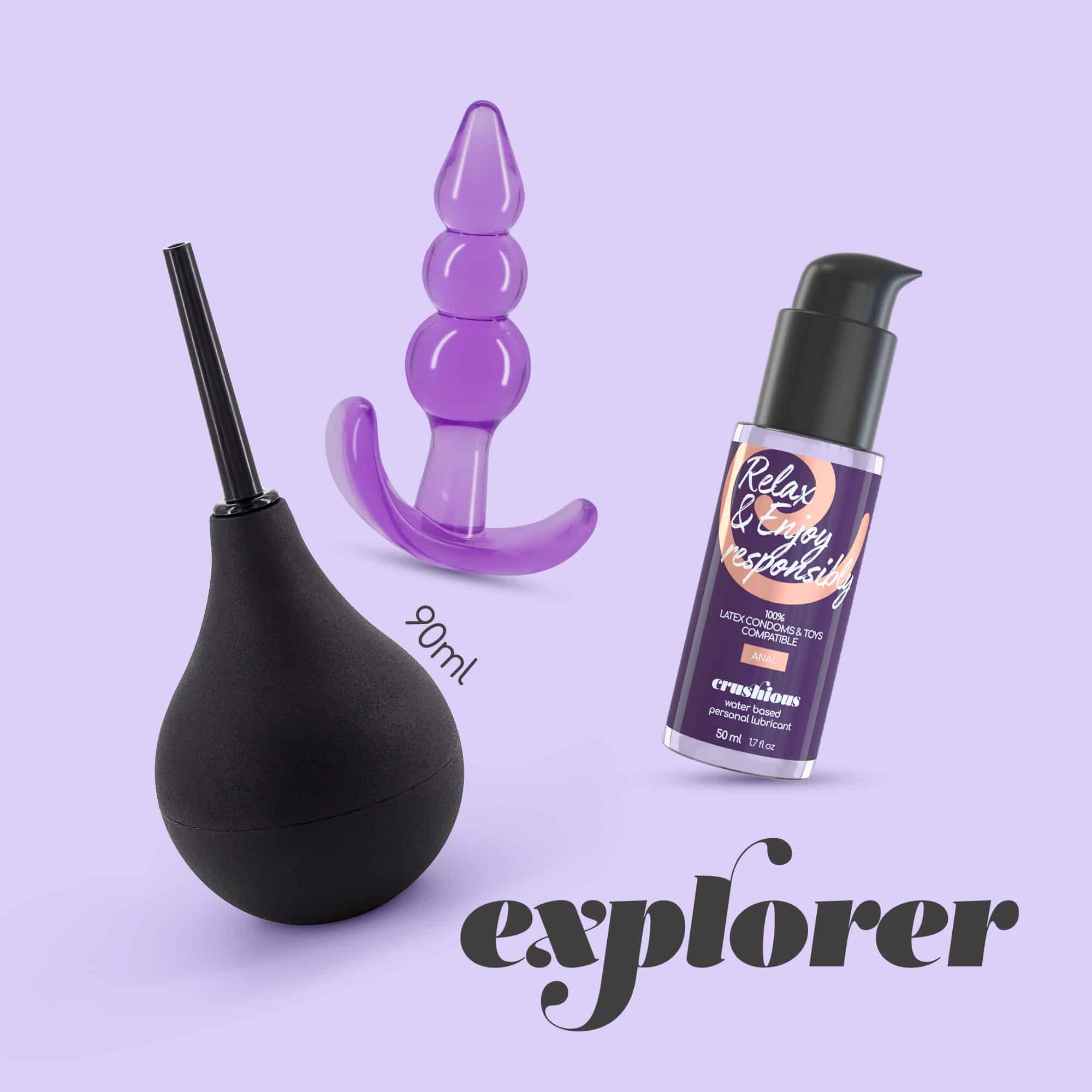 Crushious – Explorer Duche Anal 90ml Com Lubrificante Anal 50ml E Plug The Plunger