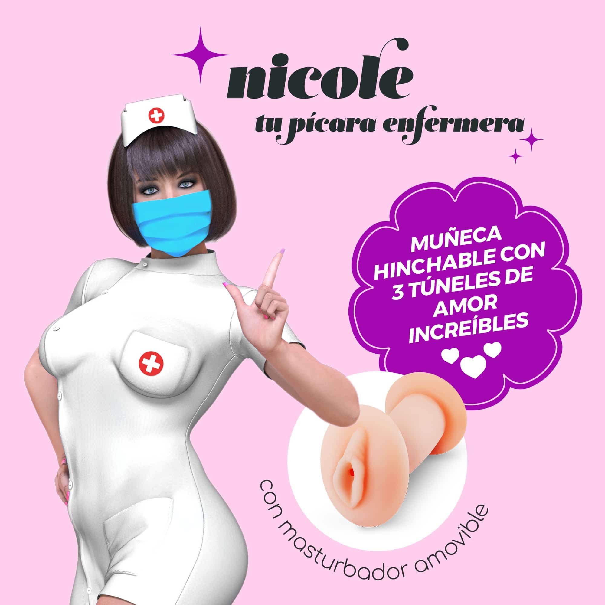 Crushious – Nicole La Enfermera Bonéca Insuflável Com Masturbador