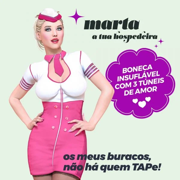Crushious Marta a Hospedeira Boneca Insuflável Loira