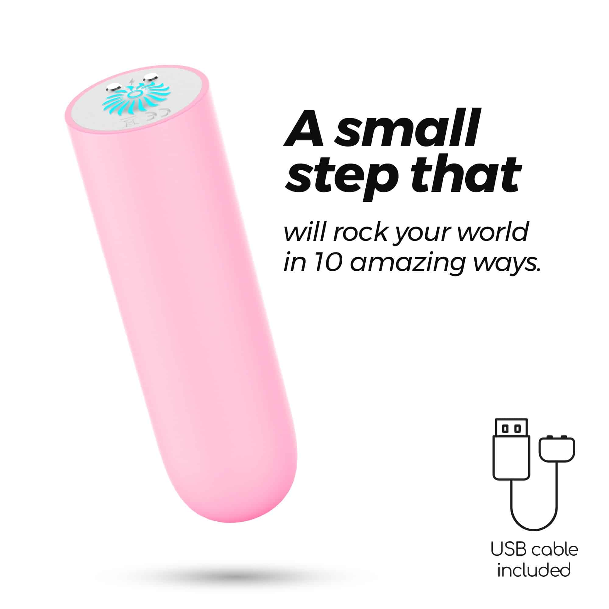 Quackers Bala Vibratória Recarregável Por Usb Rosa Crushious