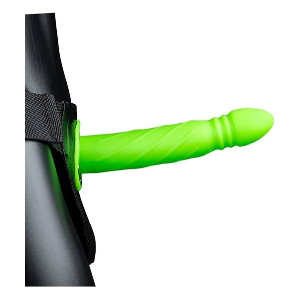 Shots Toys Strap On Ouch! Hollow Strap-On Twisted Metallic Verde - EP272592GN