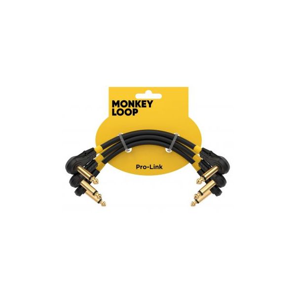 Monkey Loop Pro Link Pedal Guitar patch cable 10 cm Jack acodado Para Jack acodado Pack 3