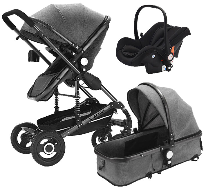 Carrinho Multifuncional 3 in 1 I-Size B.Active X-Go Grey Black