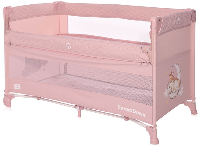 Cama de viagem Lorelli Up and Down Mellow Rose Sleeping Animals