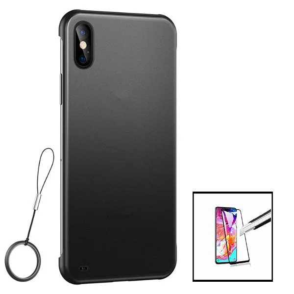 Kit Vidro Premium Full Cover + Capa Invisible Bumper para Xiaomi Redmi 9A Sport