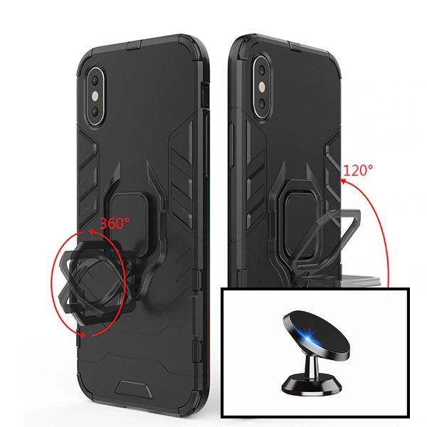 Kit Suporte Magnético de Carro + Capa 3X1 Military Defender para Xiaomi Redmi 9A Sport