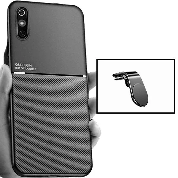 Kit Capa Magnetic Lux + Suporte Magnético L Safe Driving para Xiaomi Redmi 9A Sport