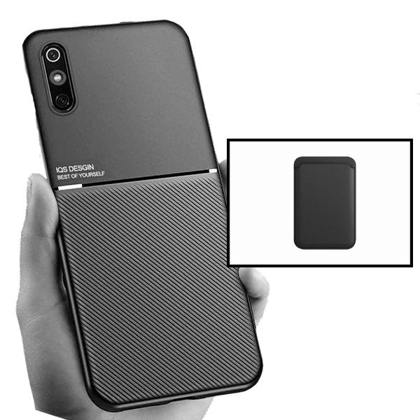 Kit Capa Magnetic Lux + Magnetic Wallet Preto para Xiaomi Redmi 9A Sport
