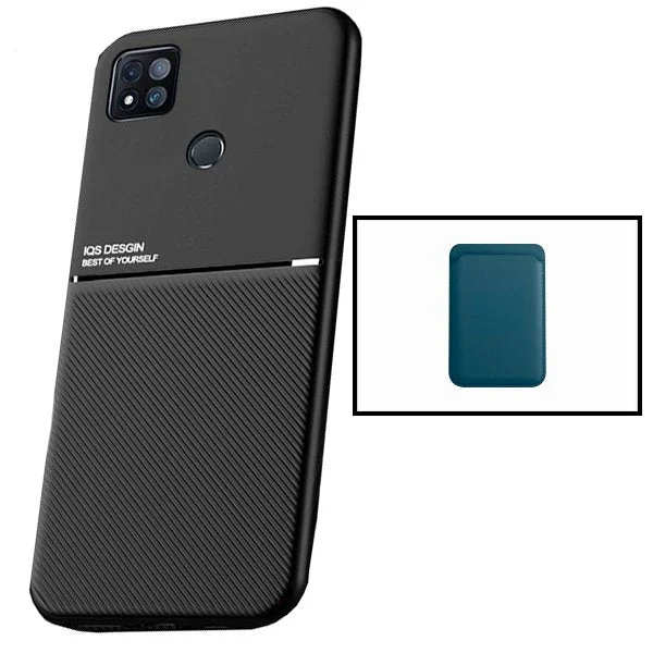 Kit Capa Magnetic Lux + Magnetic Wallet Azul para Xiaomi Poco C31