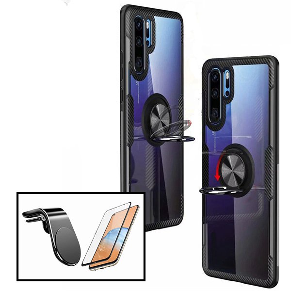 Kit Capa 3x1 Clear Armor + Vidro Premium Full Cover + Suporte Magnético L Safe Driving Carro para Xiaomi Redmi Note 10 Lite