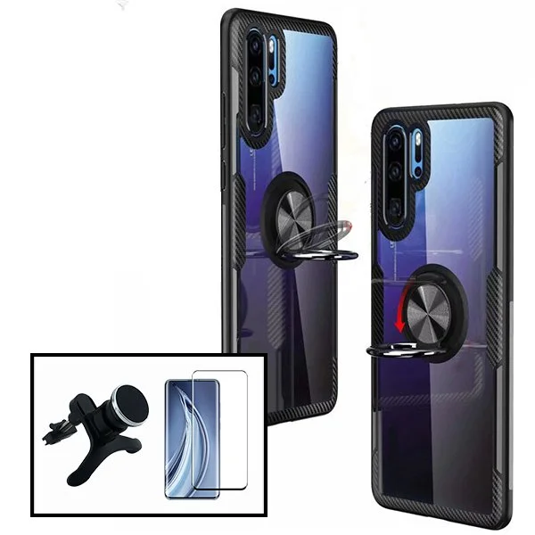 Kit Capa 3x1 Clear Armor + Vidro Premium Full Cover + Suporte Magnético de Carro Reforçado para Xiaomi Redmi Note 10 Lite