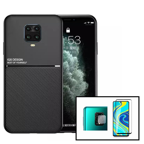 Kit Capa Magnetic Lux + 5D Full Cover + Película de Câmara Traseira para Xiaomi Redmi Note 10 Lite