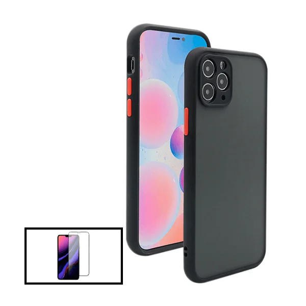 Kit Capa Anti Choque Camera Protection + Película 5D Full Cover para Apple iPhone 13 Mini - Preto