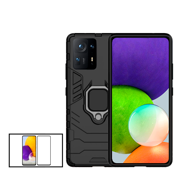 Kit Vidro Premium Full Cover + Capa 3X1 Military Defender para Xiaomi Mix 4