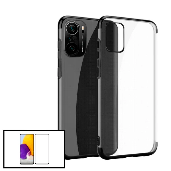 Kit Vidro Premium Full Cover + Capa SlimArmor para Xiaomi Poco F3 - Preto