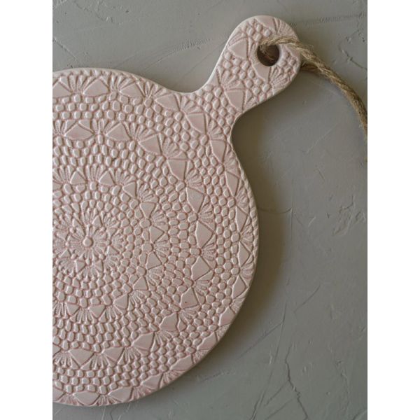 Ceramor Cerâmica Tábua Redonda Croché Rosa