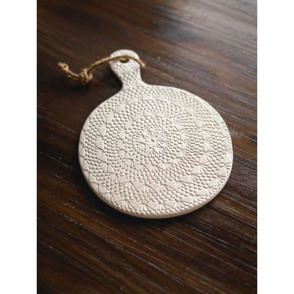 Ceramor Cerâmica Tábua Redonda Croché Branco