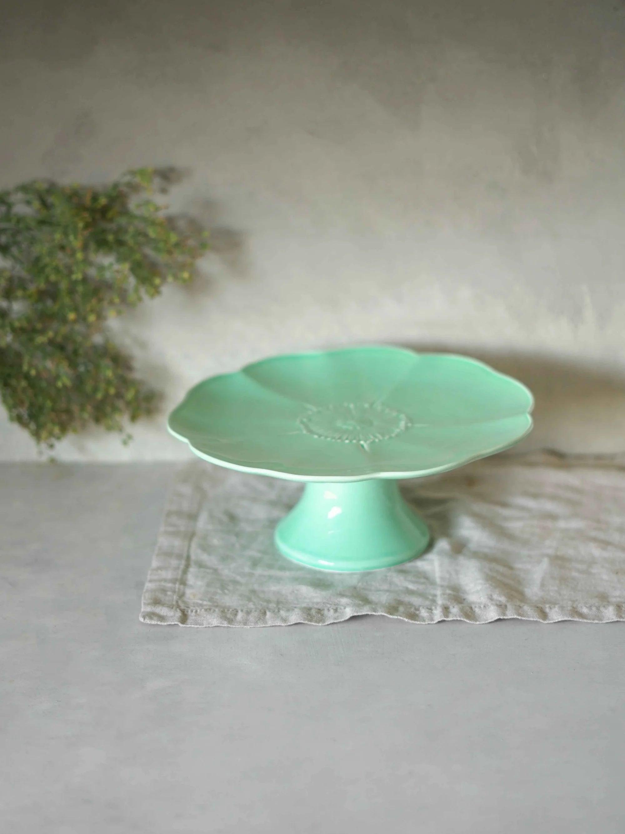 Prato para Bolo com Pé Flor