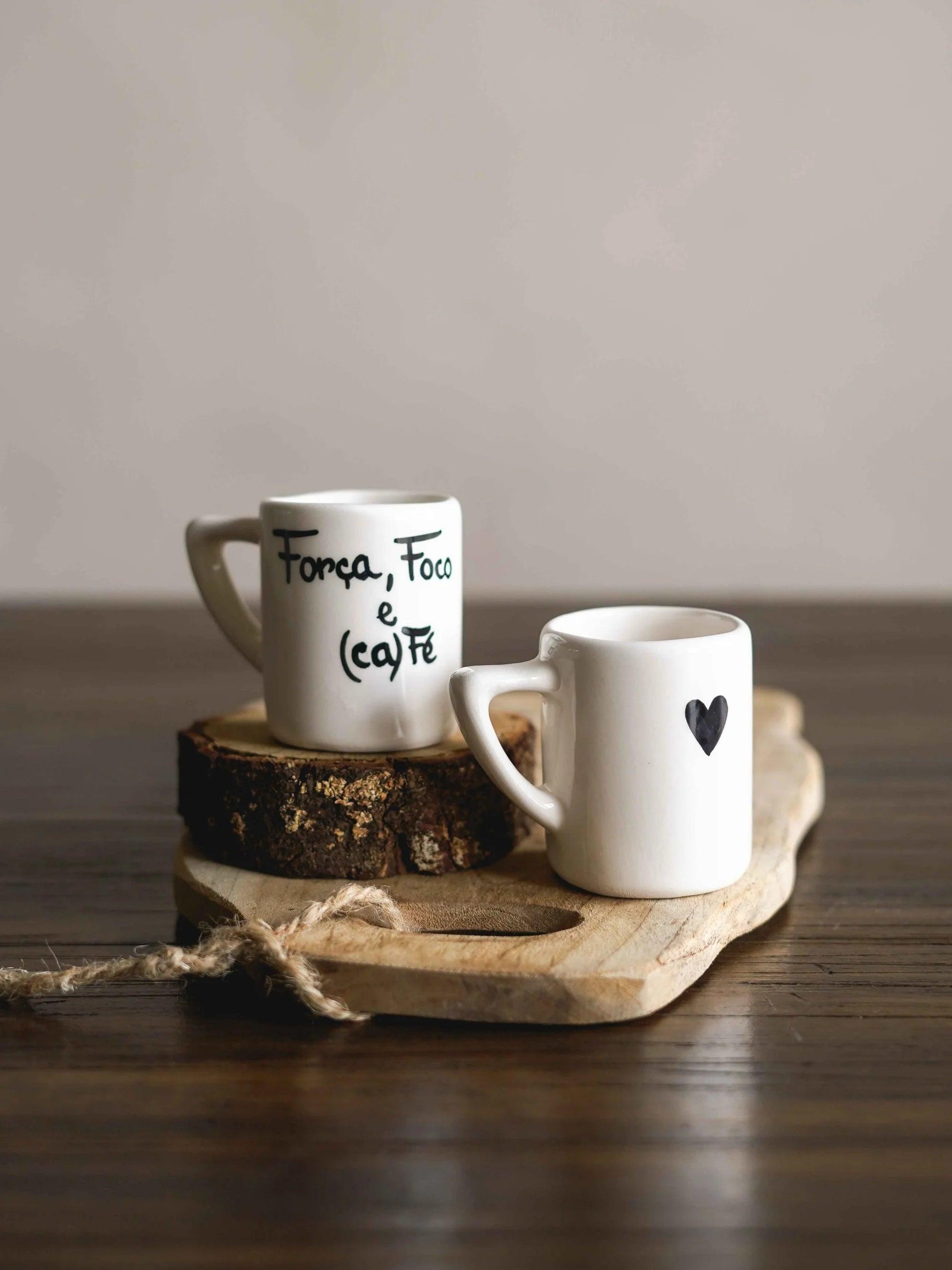 Conjunto 2 chávenas de café "força, foco e (ca)fé