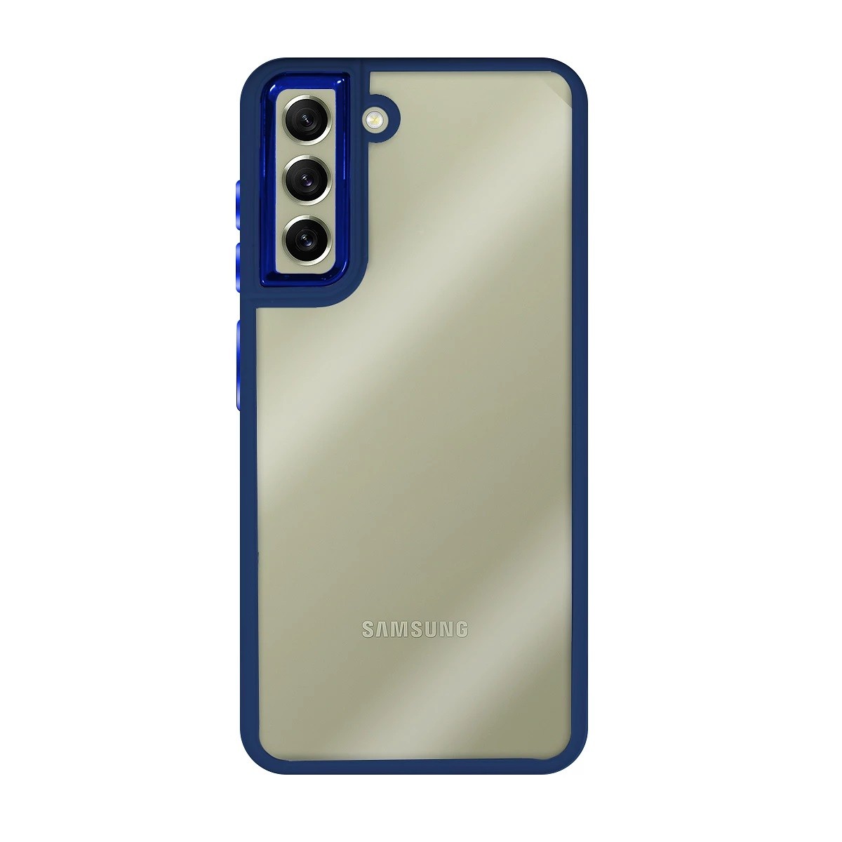 Capa Silicone Cristal Transparente Samsung Galaxy S21 FE Azul