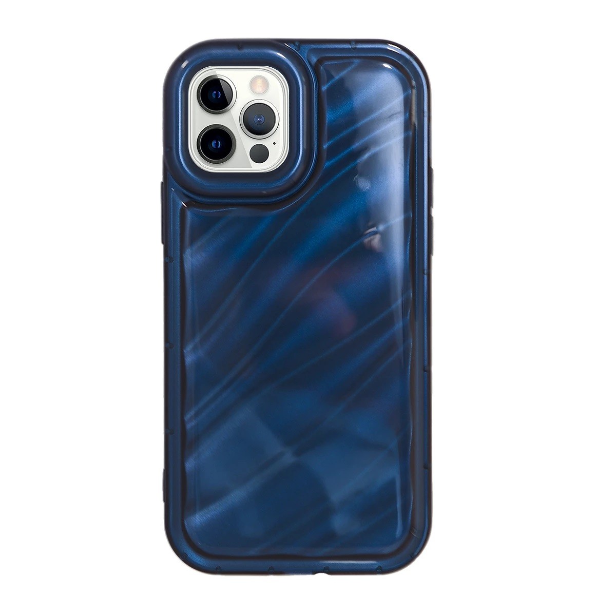 Capa Silicone Efeito Ondulado iPhone 13 Pro Azul