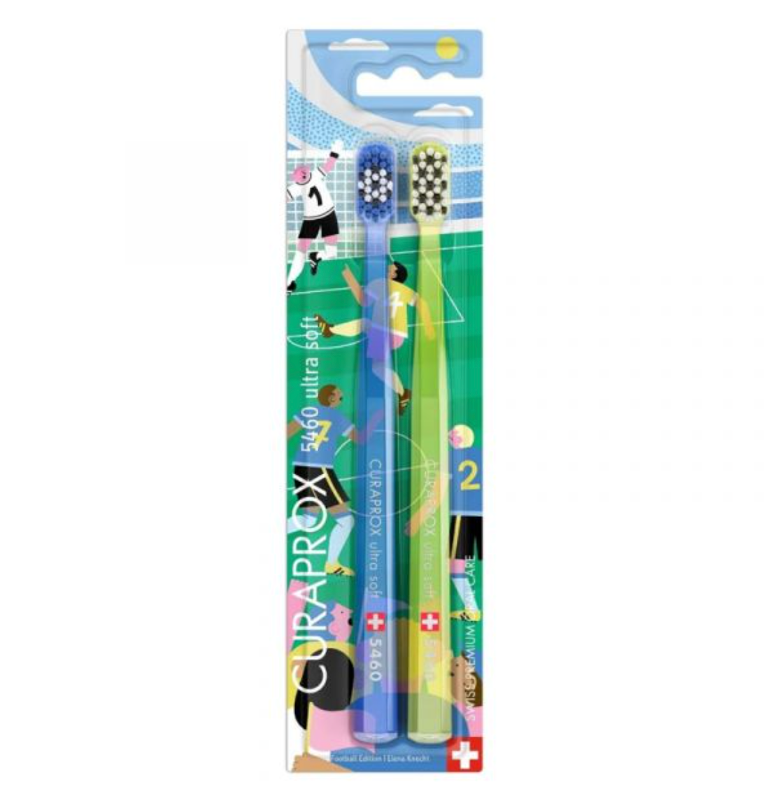 Curaprox Escova de Dentes CS5460 Football Edition Ultra Soft 2 unidades