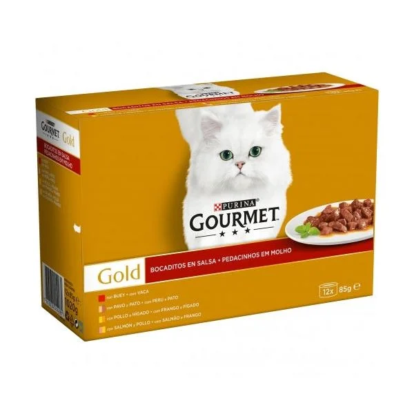 Ração Húmida Purina Gourmet Pack Purina Gourmet Gold Sortido Bocadinhos Molho 12x85g