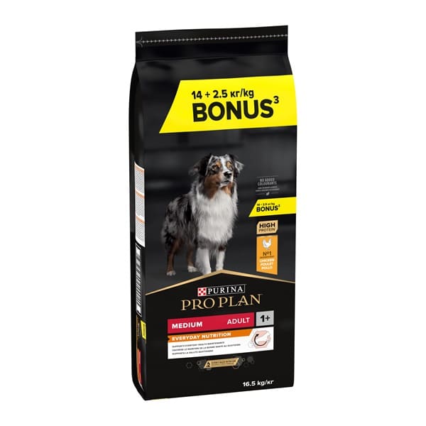 Pro Plan Dog Medium Adult Chicken – 14 kg + 2,5 kg