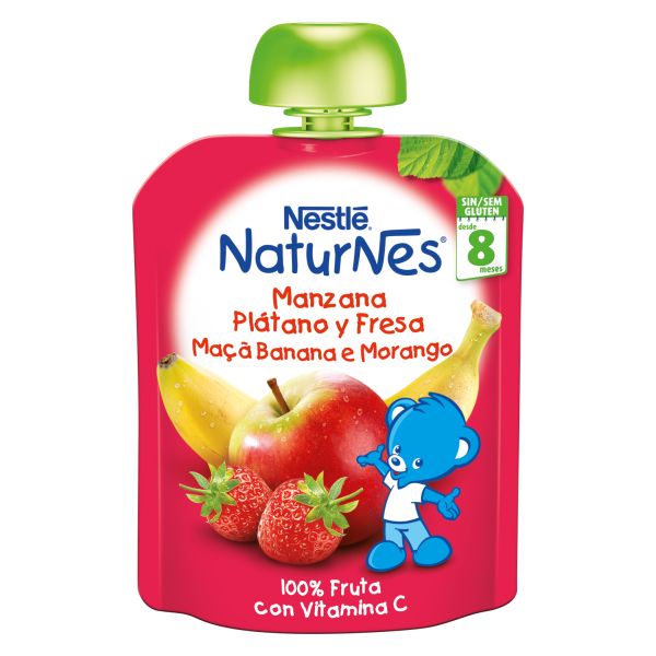 Nestlé Naturnes Maçã Banana Morango 90g