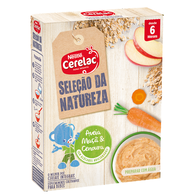 Cerelac Láctea Seleção Natureza Aveia, Maçã e Cenoura +6 meses 240g