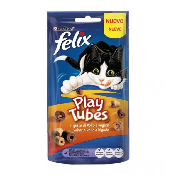 Ração Húmida Purina Felix Play Tubes Snack Frango & Fígado 50g