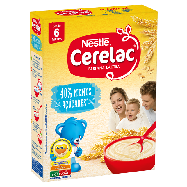 Cerelac Láctea -40% Açúcares +6 meses 250g