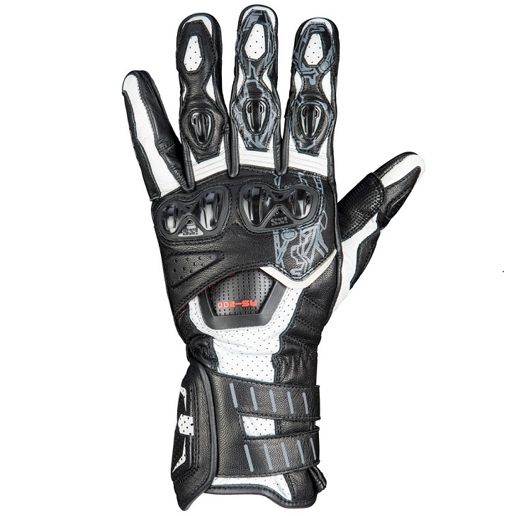 LUVAS MOTOCICLISMO IXS SPORTS RS-200 3.0 PRETO/BRANCO