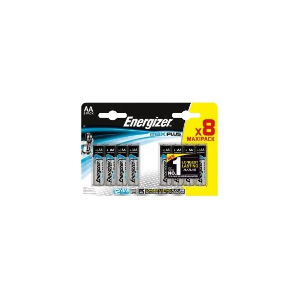 Energizer MAX PLUS Mignon, Pilhas Alcalinas AA LR6, Blister 8 Unidades de Alta Tecnología y Rendimiento E303322300