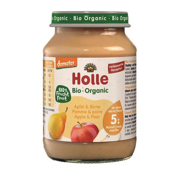 Holle Bio Puré Maçã e Pêra Bio 4m+ 190g