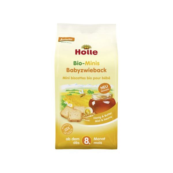 Holle Bio Biscoitos Tostas Mini Mel e Manteiga 8M+ 100g
