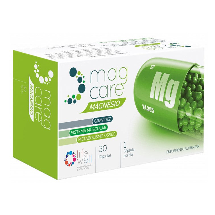 Magcare Magnésio 30 Cápsulas - Energia e Sistema Nervoso