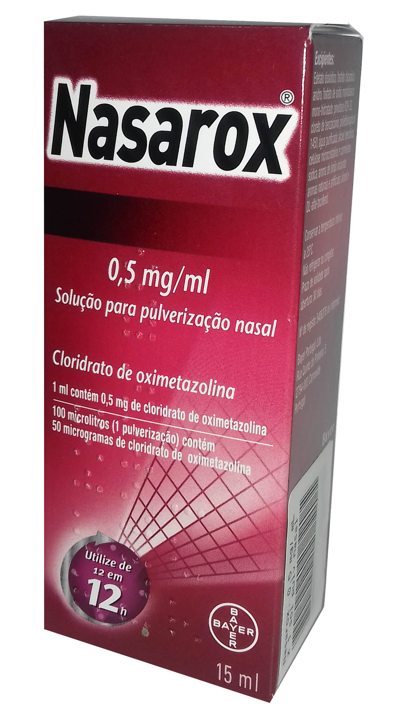 Nasarox, 0,5 mg/m LSolução Pulverização Nasal 15 mL