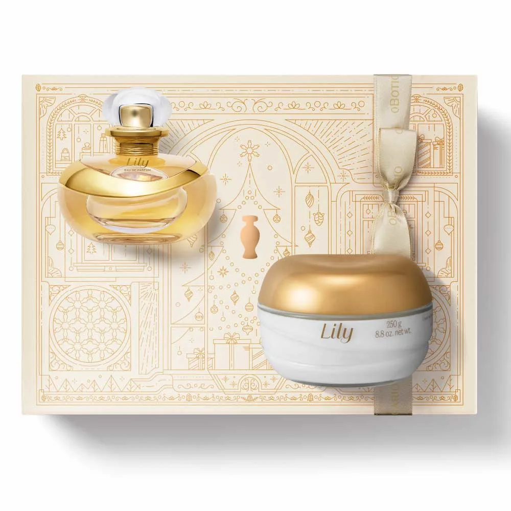 O Boticario Lily Eau de Parfum 75ml + Creme Hidratante Acetinado 250g Coffret